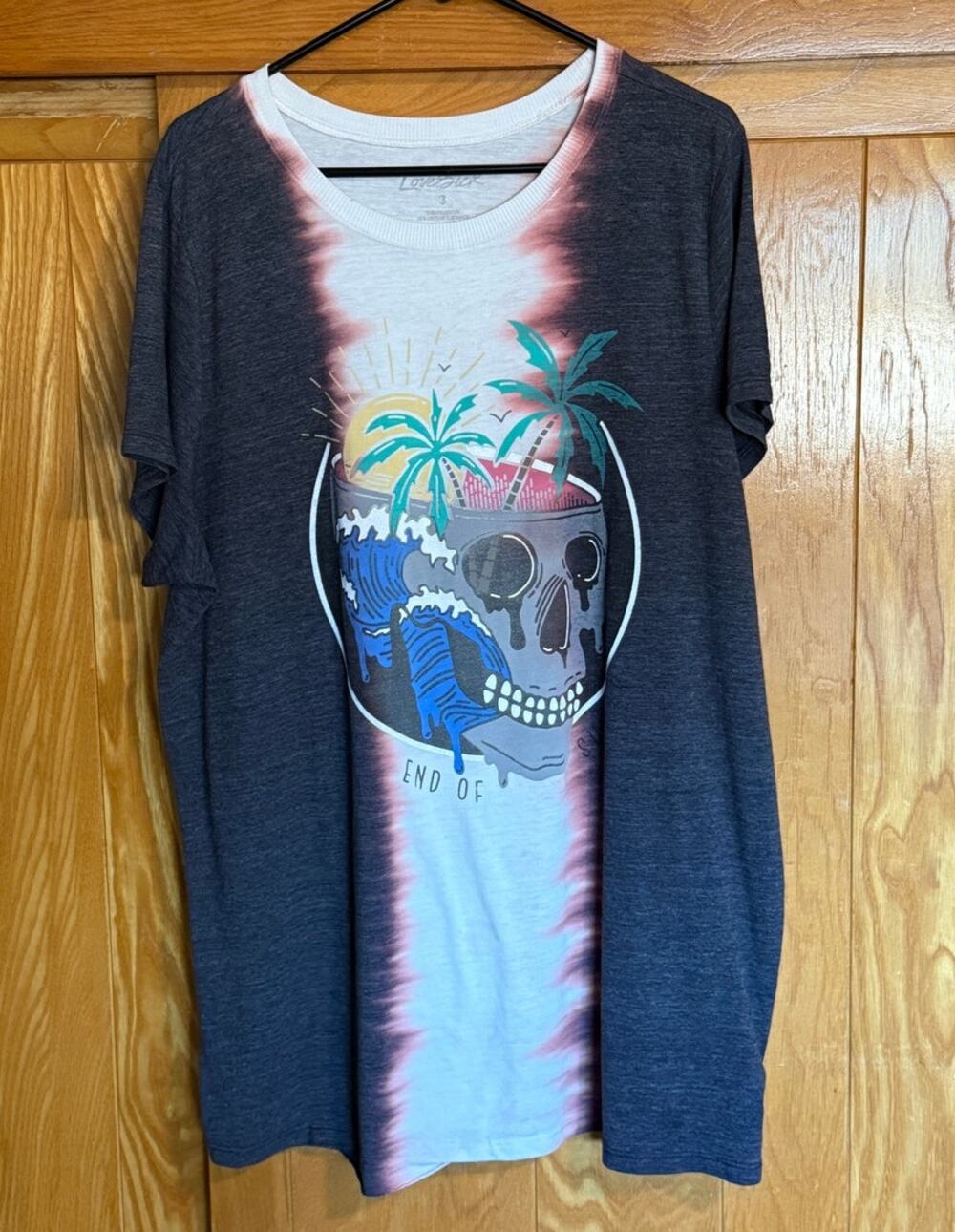 Torrid Lovesick "Skull Island" Tie-Dye Graphic Tunic Tee 3X